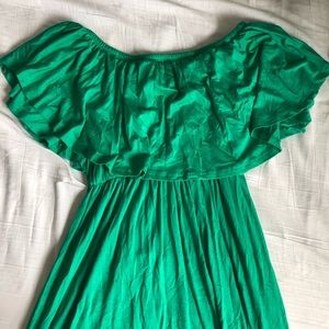 Green off the shoulder Maxi dress size M